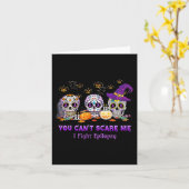 私を怖がらせられない 発作と闘うてんかん スカル ハロウィーン カード (黄色い花)