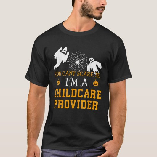 私を怖がらせることはできない育児プロバイダhallow tシャツ (正面)