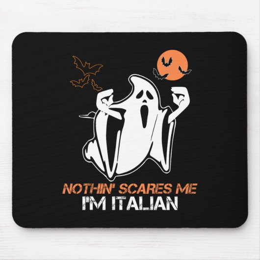 私を怖がらせ私は幽霊イタリアンハロウィーンの衣装 マウスパッド (正面)
