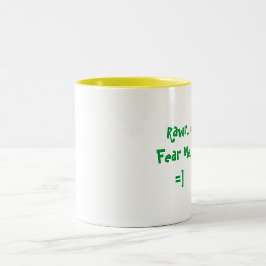 私を恐れて下さい ツートーンマグカップ (中央)