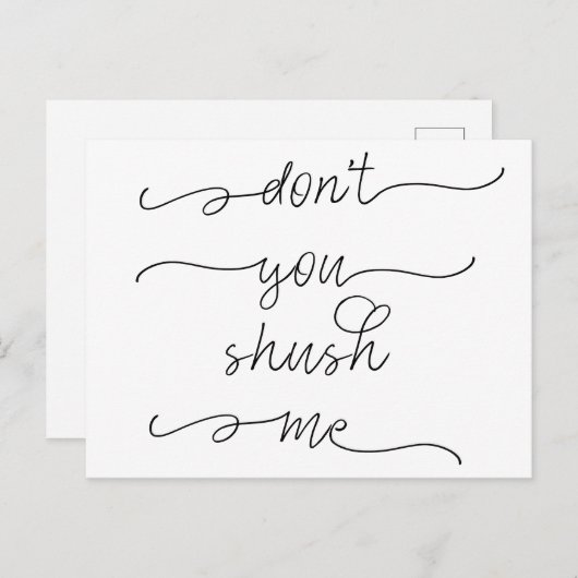 私を恥ずかしく思わない – フェミニズム女性の権利引用文 ポストカード (正面/裏面)