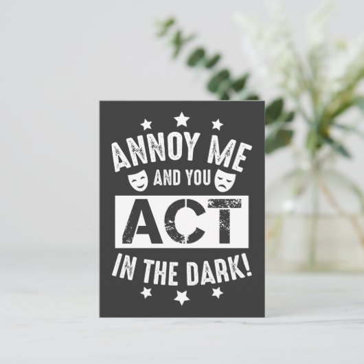 私を悩ませて、君は闇の劇場の舞台裏で行動する ポストカード (スタンド正面)