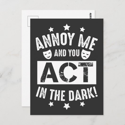 私を悩ませて、君は闇の劇場の舞台裏で行動する ポストカード (正面/裏面)