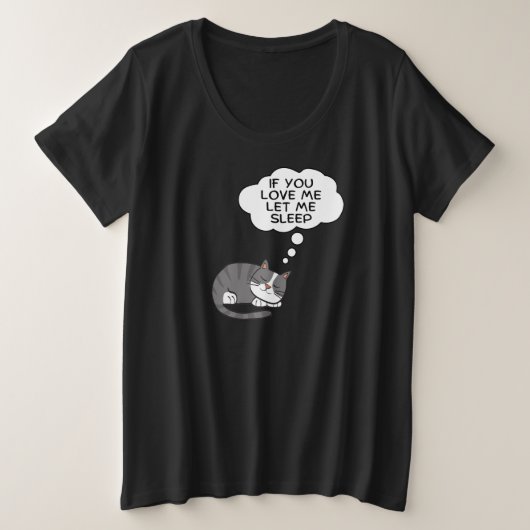 私を愛してくれるなら寝させて プラスサイズTシャツ (デザイン正面)