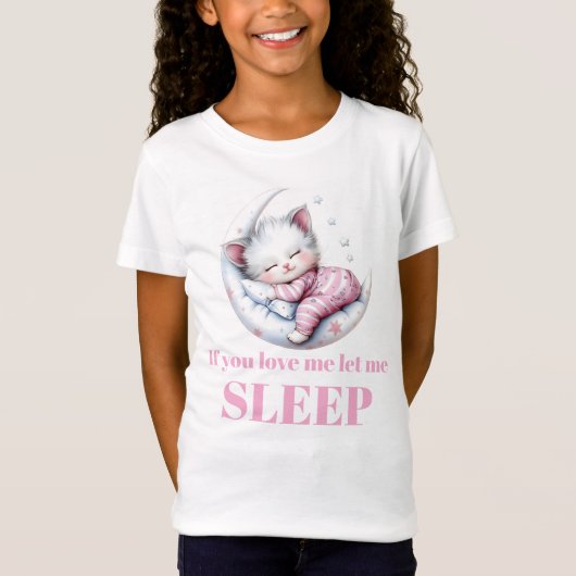 私を愛してくれるなら 眠れる子猫 Tシャツ (正面)