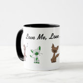 私を愛して下さい、私の猫のコーヒー・マグを愛して下さい マグカップ (正面左)