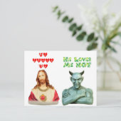 私を愛します -- 私をない愛します(元のデザイン) ポストカード (スタンド正面)