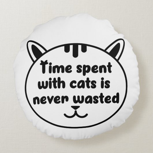 私を愛し、黒猫を愛する ラウンドクッション (裏面)