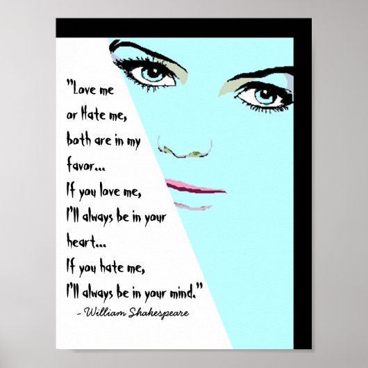 私を愛するか憎むポスターWilliam Shakespeare ポスター (正面)