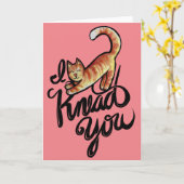 私を愛でて キティ キャット オレンジ キャット カード (黄色い花)