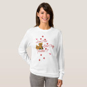 私を愛私のヨークシャーテリア愛して下さい!!  女性の長袖のワイシャツ Tシャツ (正面フル)