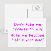私を憎むなゲイ ポストカード (正面/裏面)
