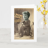 私を挨拶状のビクトリアンで超現実的な女性かんで下さい カード (黄色い花)