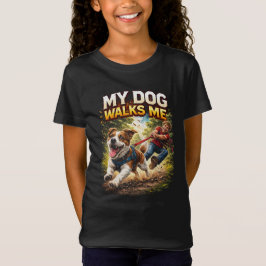 私を散歩させる犬 Tシャツ