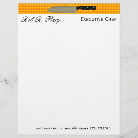 私を料理用シェフのSantokuのナイフカスタマイズ レターヘッド (正面)