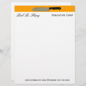 私を料理用シェフのSantokuのナイフカスタマイズ レターヘッド (正面/裏面)