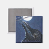 私を月に飛ぶベビーカラス マグネット (正面/裏面)