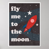 私を月に飛ぶ、ヴィンテージ宇宙旅行ポスター ポスター (正面)