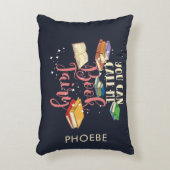 私を本の妖精の本の虫と呼ぶことができるパーソナライズされた アクセントクッション (正面(垂直))