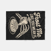 私を本気で凍らせて 面白いスケルトン手のユーモア焼き菓子 フリースブランケット (正面(横))