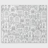 私を村の近隣都市家の歓迎着色して下さい ラッピングペーパー (フラット)