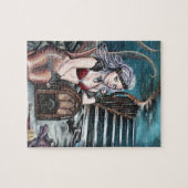 私を残したところsteampunkのヴィンテージの人魚 ジグソーパズル (横)