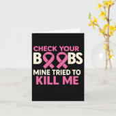 私を殺そうとしてあなたの胸部鉱山をチェックするピンクリボ カード (黄色い花)