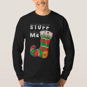 私を満たして クリスマス ストッキング 攻撃的な Xmas パジャマ Tシャツ