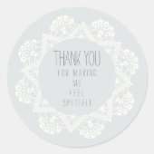 私を特別なグレーに感じしてあり淡い色のがとう ラウンドシール (正面)