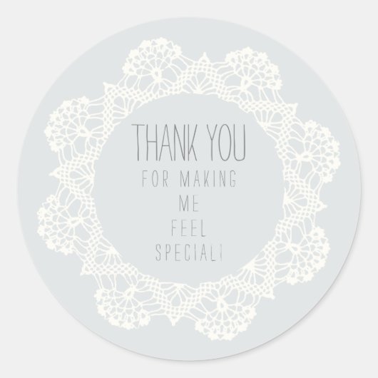 私を特別なグレーに感じしてあり淡い色のがとう ラウンドシール (正面)