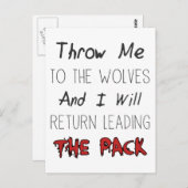 私を狼に投げる – やる気を起こさせる引用文 ポストカード (正面/裏面)