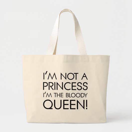 私を王女と電話することを止めて下さい: 私は血の女王です! ラージトートバッグ (正面)