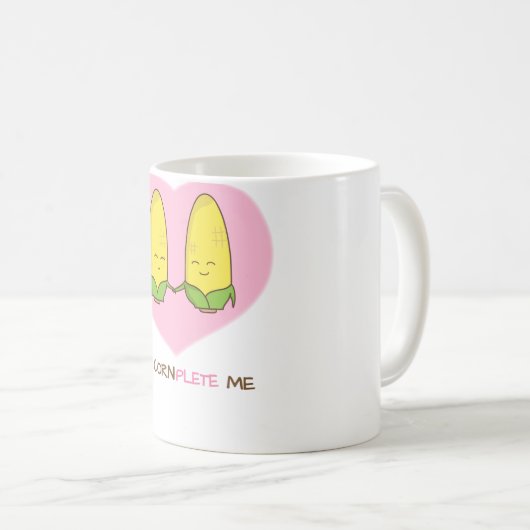 私を甘い愛情のあるトウモロコシのカップル完了します コーヒーマグカップ (正面右)