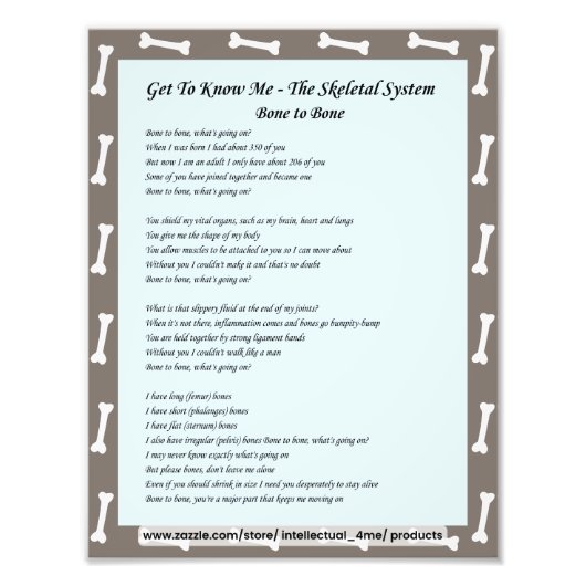 私を知る – 科学、骨格システム フォトプリント            (正面)