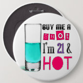 私を私によってが21才及び熱い打撃買って下さい 缶バッジ (正面&裏面)