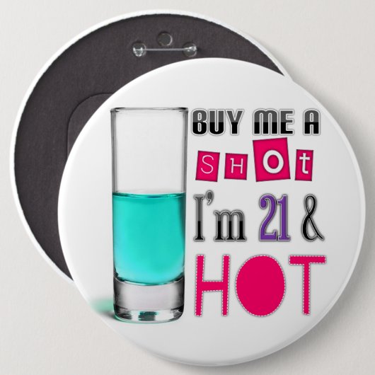 私を私によってが21才及び熱い打撃買って下さい 缶バッジ (正面&裏面)