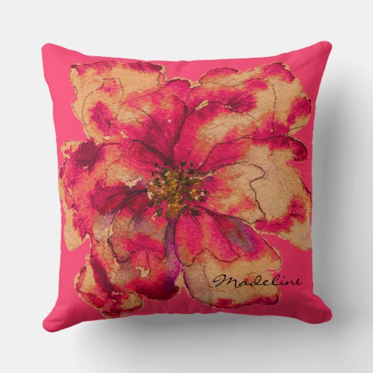 私を秋の花柄の枕絵を描いて下さい クッション (裏面)