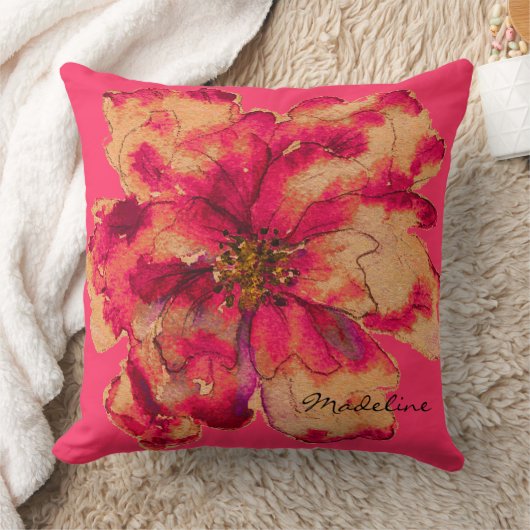 私を秋の花柄の枕絵を描いて下さい クッション (ブランケット)