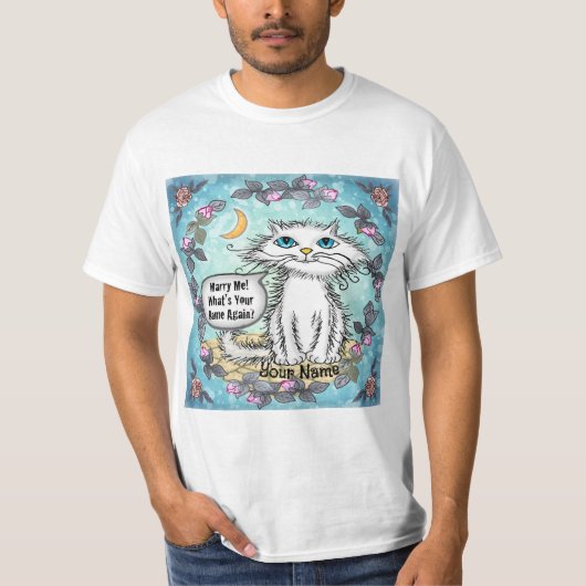 私を結婚させてネコ Tシャツ (正面)