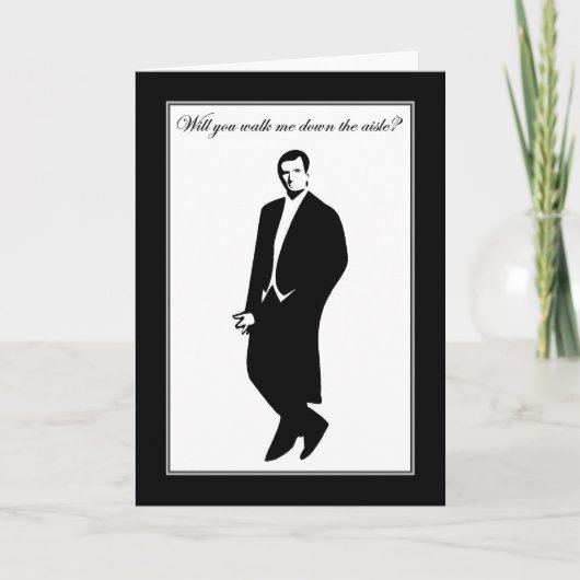 私を結婚式の列まで伴ってくれますか？ 教会での結婚式 招待状 (正面)