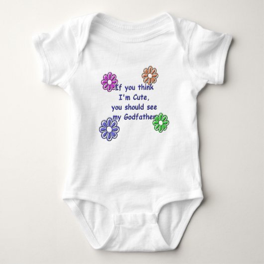 私を考えればKRWはかわいいです会います私の教父に ベビーボディスーツ (正面)
