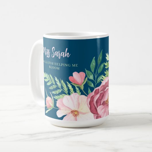 私を花開かせてくれてありがとう フラワーマグ コーヒーマグカップ (正面左)