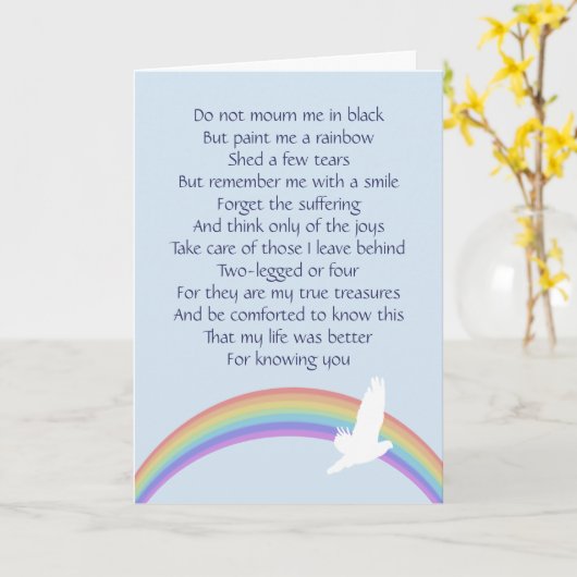 私を虹絵を描いて下さい -- 最終さようなら カード (黄色い花)