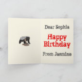 私を蜂蜜のBadassのラーテルの赤の芸術と電話しないで下さい カード (内部)