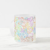 私を蝶着色して下さい フロストグラスマグカップ (正面左)