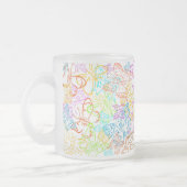 私を蝶着色して下さい フロストグラスマグカップ (左)