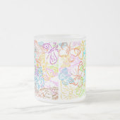 私を蝶着色して下さい フロストグラスマグカップ (中央)