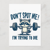 私を見つけないで、私はファンイフィットネスラクーンを試している 案内ポストカード (正面)