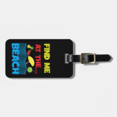 私を見つけるビーチ夏休みデザイン ラゲッジタグ (正面横)