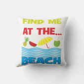 私を見つけるビーチ引っ越し祝いパーティーコースタルデコール クッション (裏面)